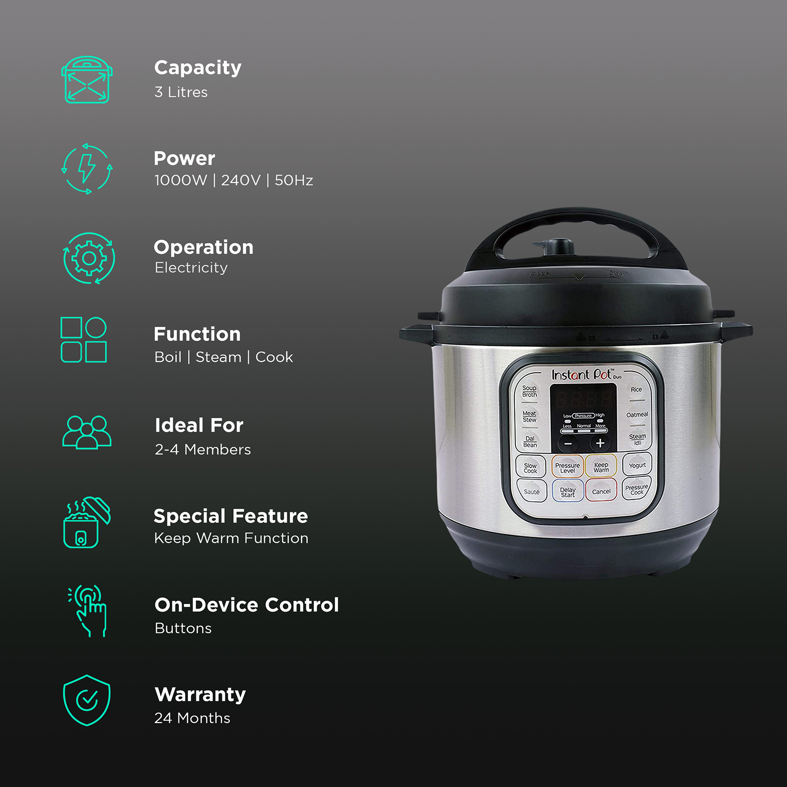 Buy Instant Pot Duo 3 Litre Electric Multi Cooker with Detachable